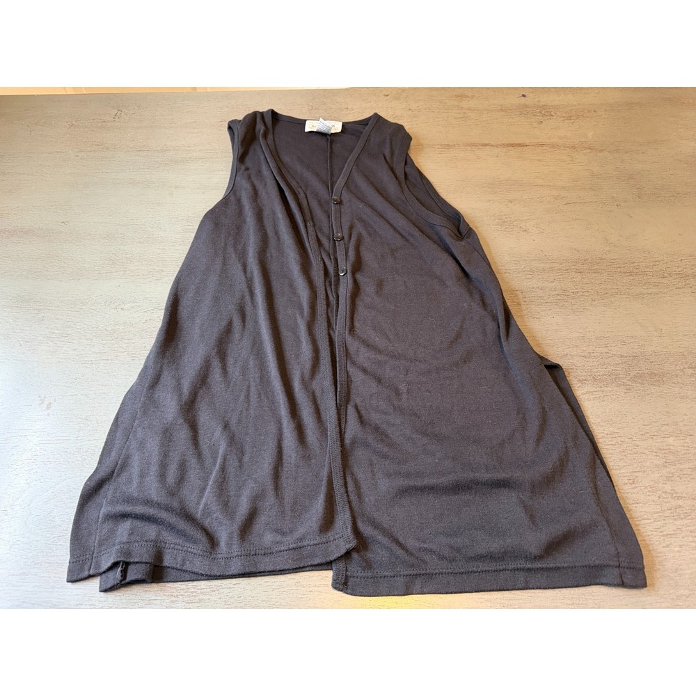 VINTAGE black DANIEL CARON sleeveless cardigan sweater vest size small